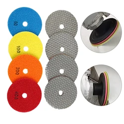 4Inch 60 100 200 400 Electroplated Dry Polishing Pad For Granite Marble Flexible Resin Sanding Disc Polisher Disc
