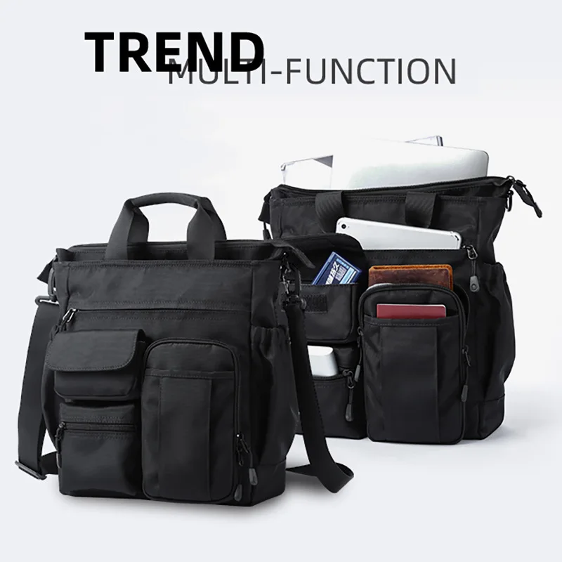 Multifunctional personalized shoulder messenger bag trendy casual handbag business travel men's briefcase backpack men's bag