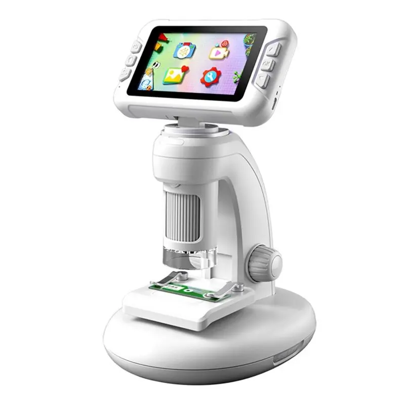 B08B-Digital Microscope LCD Screen Three Working Modes Removable Photo Function For Scientific Observation Grey