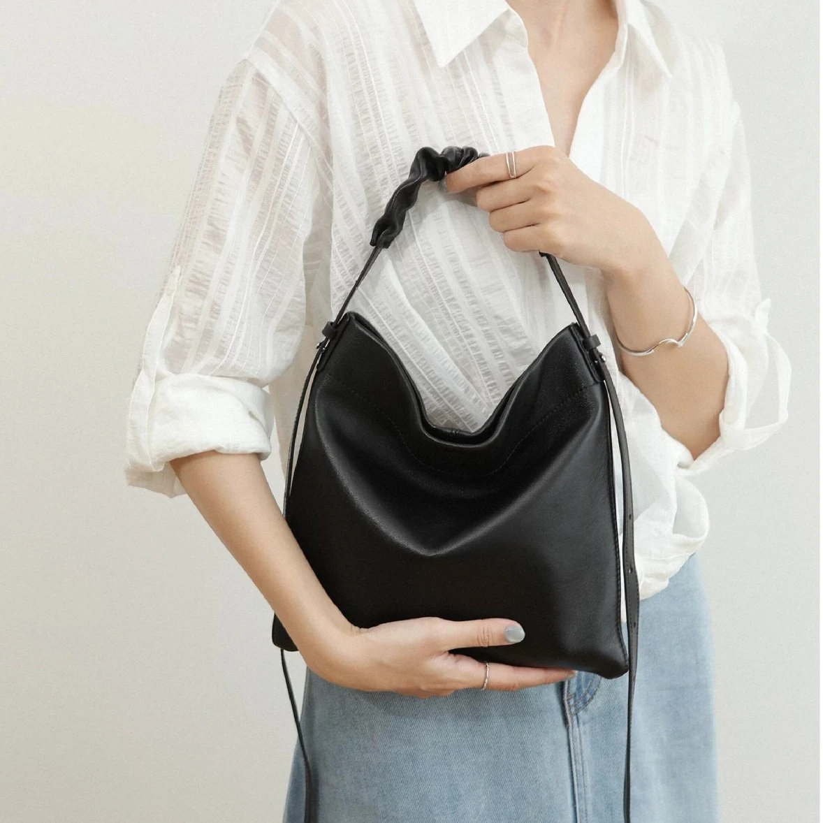 MOTINGSOME Sheep Leather Bag Woman 2026 New Minimalist Light Wrinkled Soft Leather Handbag Fashion Underarm Bags Shoulder Hobos
