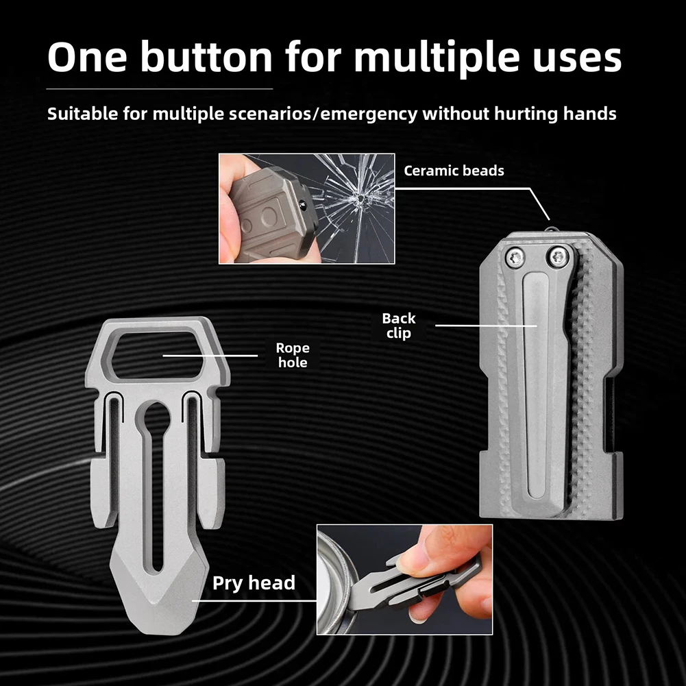 

TC4 Ti Alloy Portable Waist Belt Buckle Clip Keychain for Belts Bags and Outdoor Gear with Multi Tool Capability