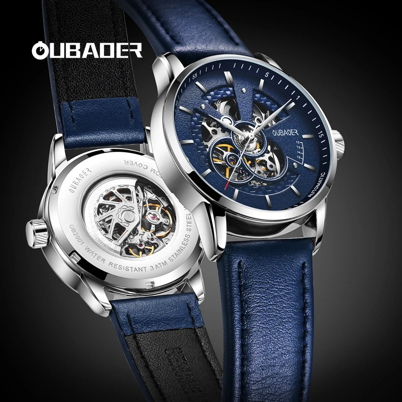 

OUBAOER new 2024 casual fashion models architect series automatic skeleton mechanical movement watches men's mechanical watches