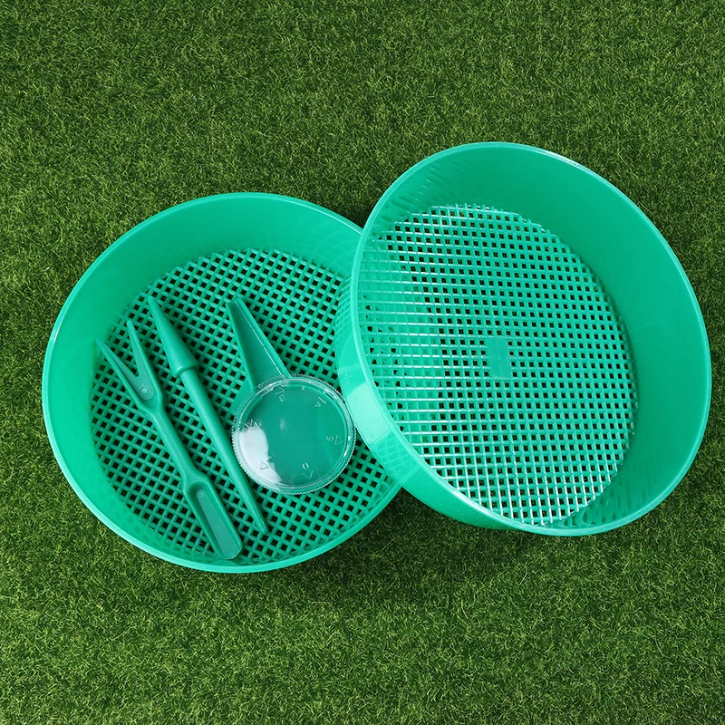 Plastic Soil Sieve Filter Mesh Round Soil Dirt Sifter For Soil Stone Sifting Filtration Home Garden Flower Plant Nursery Tools