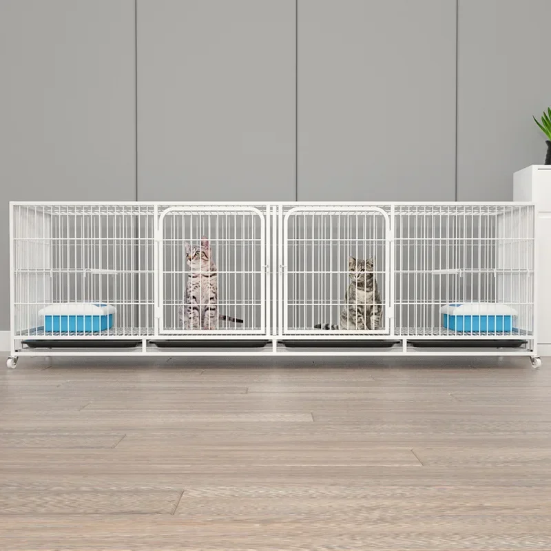 

L Large Stainless Steel Wire Animal Supplies Metal Outdoor Cat Dog Pet Cages With Casters