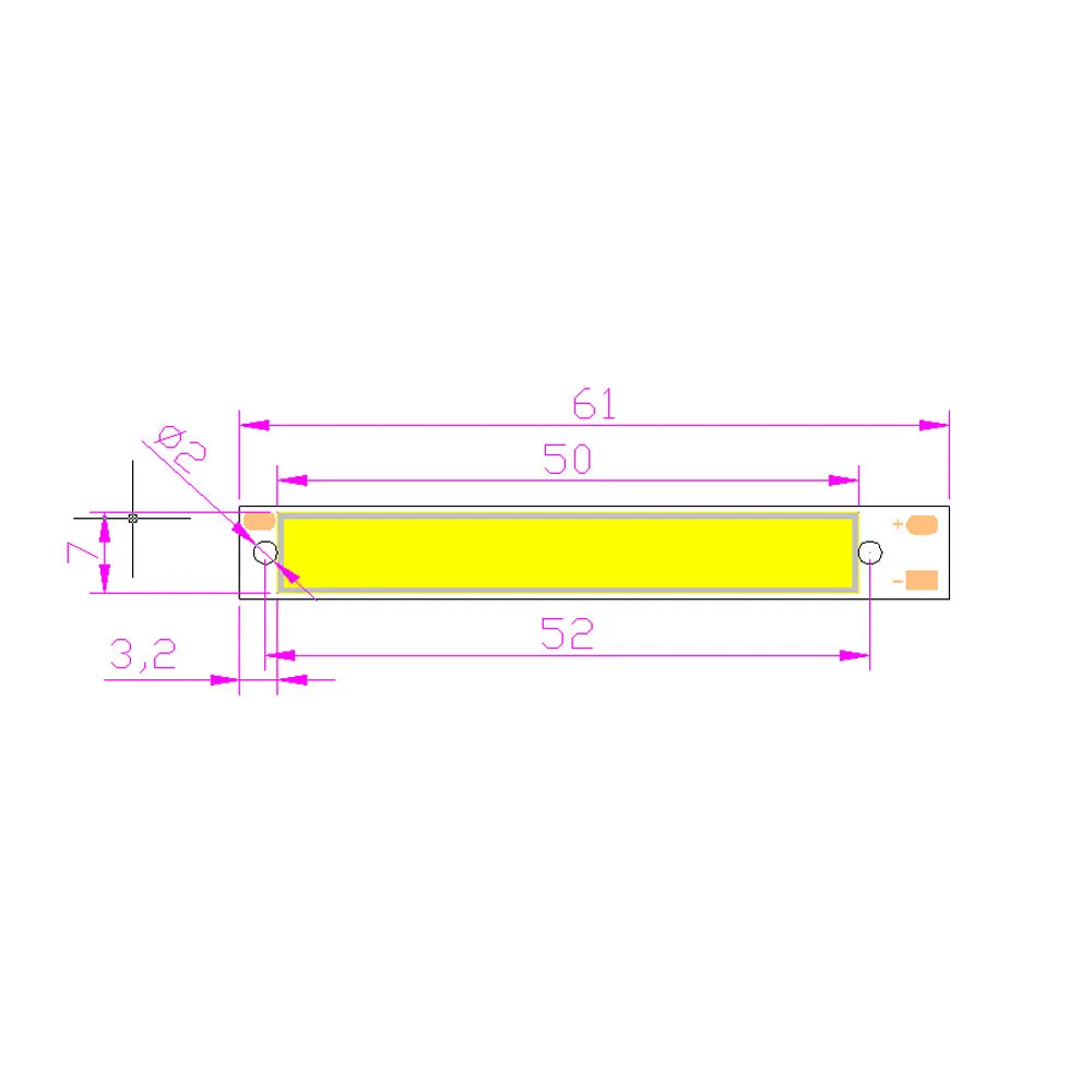 COB Strip LED ZZEL ZYEL 100pcs L61x8mm 3v 4v 1.2w  100lm Vehicle Light for Bicycle Use Module