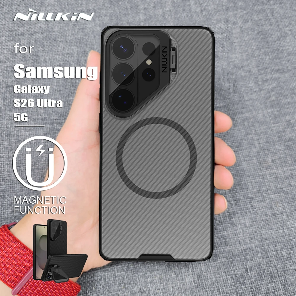 Etui Nillkin do Samsung Galaxy S26 Ultra 5G z magnetyczną osłoną aparatu, podpórką, kompatybilne z Magsafe, ochrona obiektywu 360 stopni, tylna obudowa, etui na telefon — zdjęcie produktu 2