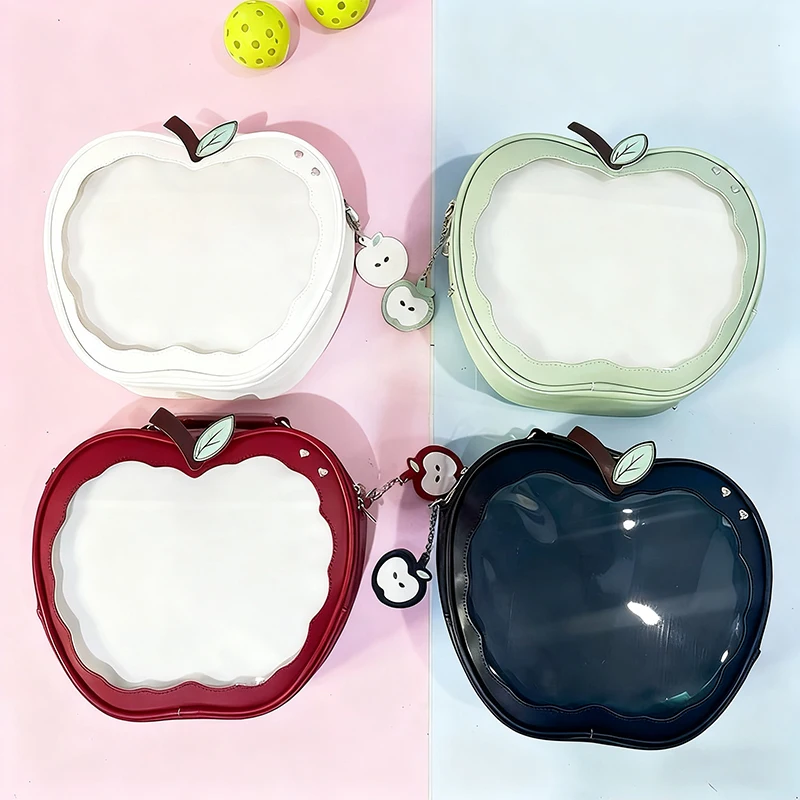 

Zipper bag, fruit crossbody bag, cotton doll bag, PU transparent pocket, small item bag, idol product storage, fashionable backp