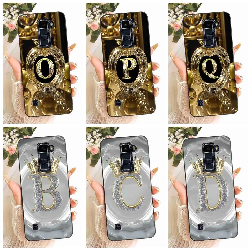 Funda para LG K10 2016, último diseño, cubierta negra con letras y corona para LG k10 K10, fundas para teléfono a prueba de golpes, parachoques