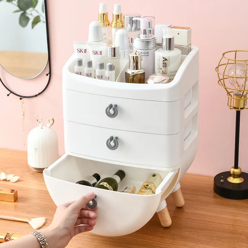 

3/4Layers Drawer Large Capacity Desktop Cosmetic Makeup Organizer Bathroom Jewelry Skin Care Make Up Plastic Storage Box