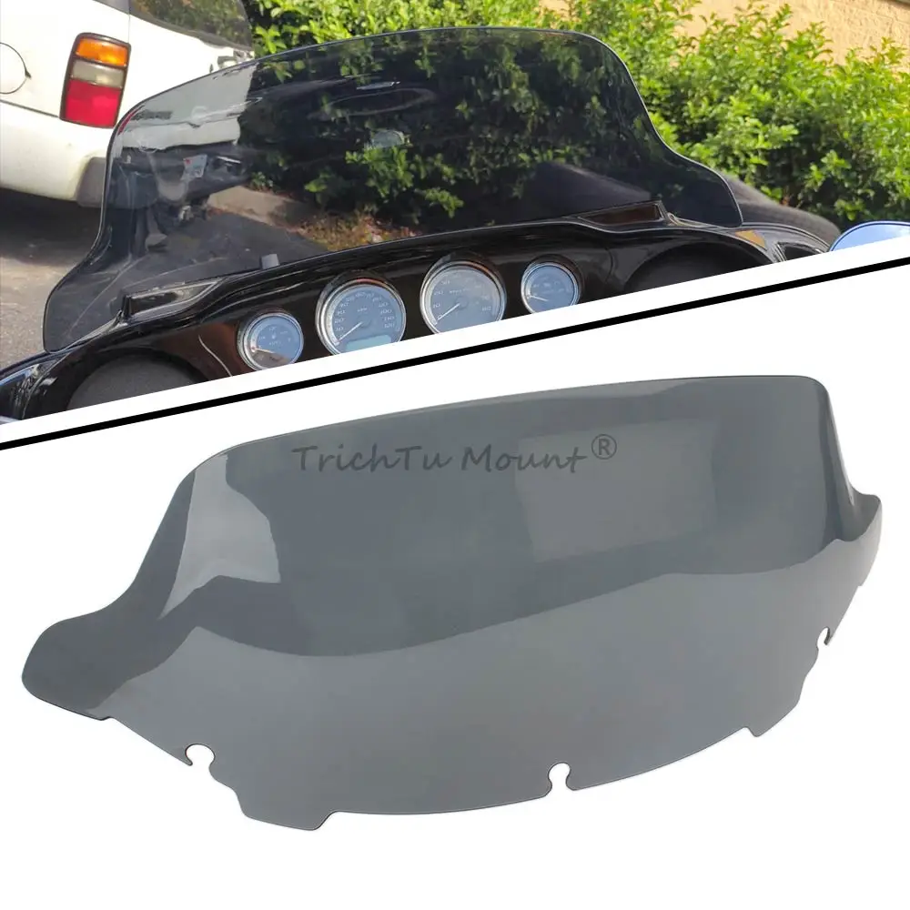 10.5" Front Windscreen Motorcycle Windshield Wind Deflector For Harley Touring Electra Glide Street Glide Trike 2014-2025 Smoke