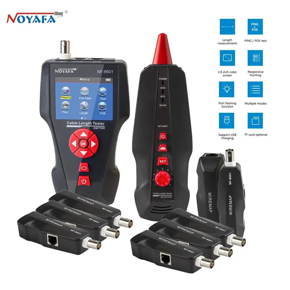 

NOYAFA NF-8601W Function Multipurpose network tester OE/PING Tester Measure Cable Length With 8pcs Remot Line Tracker