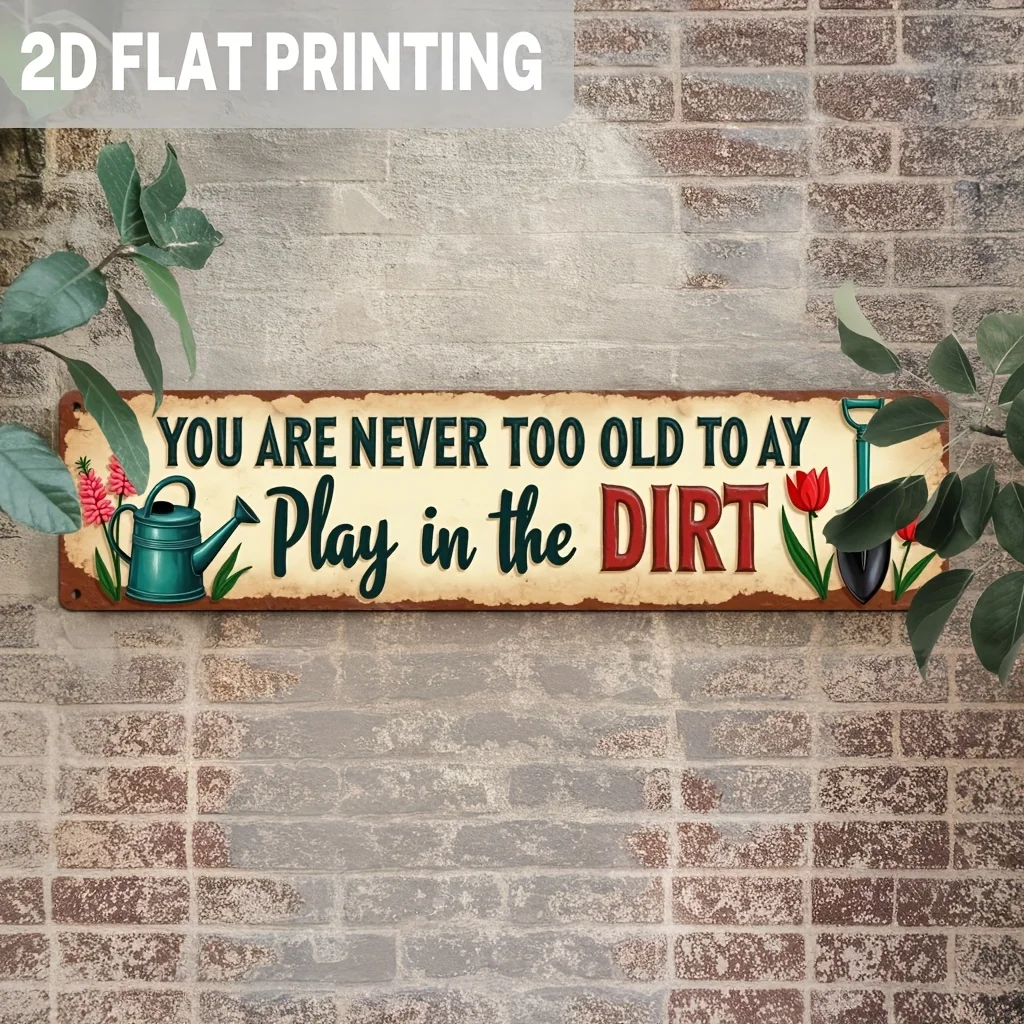 2D Flat, 1 Piece Vintage Metal Wall Sign 