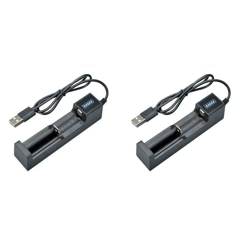 

Новинка 2023 года, 2X зарядное устройство, USB, 1 слот, универсальное зарядное устройство для быстрой зарядки литиевых аккумуляторов для 18650, 26650, 14500, 16340