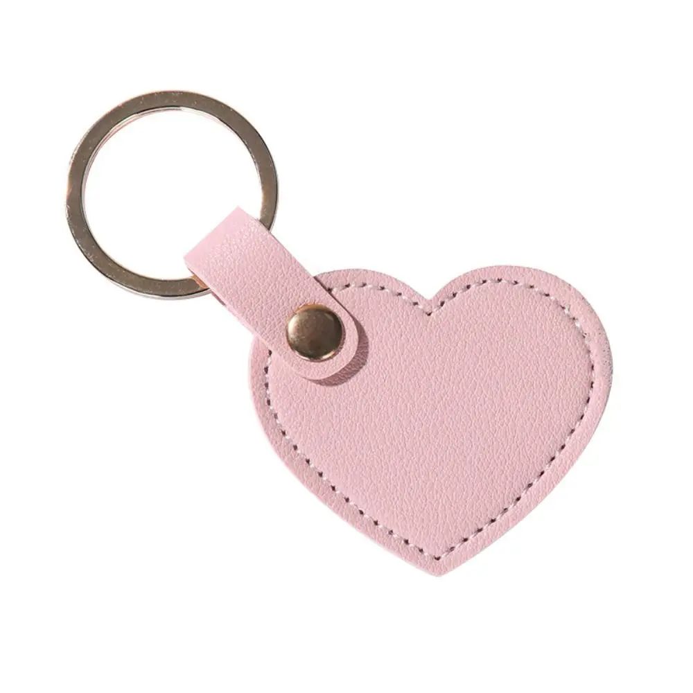 Classic Car Key Holder Heart Shape Keychain Fashion Simple Leather Heart Keyring PU Pink Colorful Pendant Bag Hanging