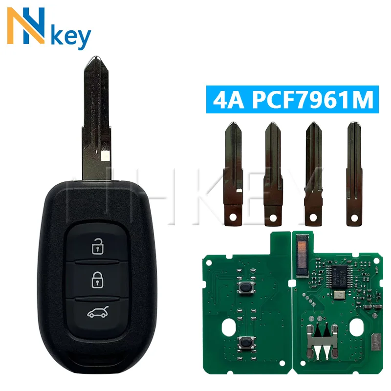 Kunci NH 3 tombol kunci jarak jauh 433MHz 4A Control untuk Renault Sandero Dacia Logan Lodgy Dokker pencari debu kontrol pengganti Lalu Lintas