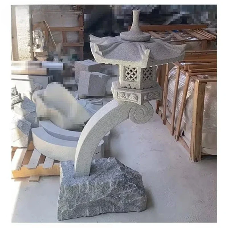 Garden decorative China grey granite stone Japanese Rankei lanterns