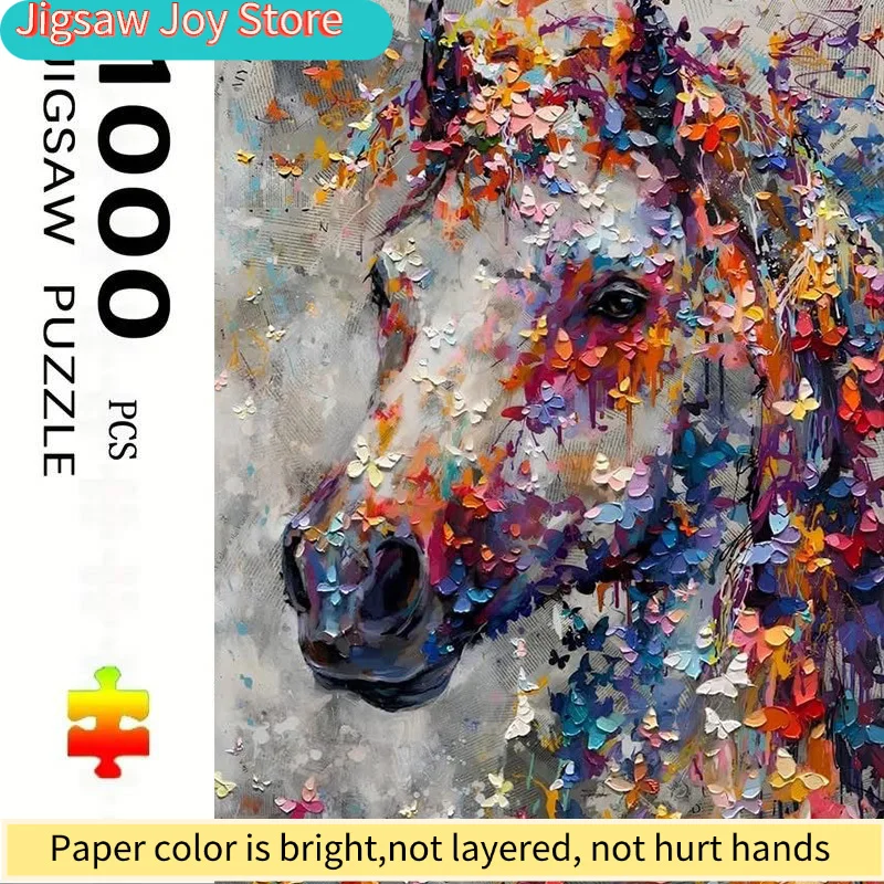 

Large Adult Puzzle - 70.0cm x 50.01cm Horse & Galloping Horses Mural, Challenging 5D-like Effect Puzzle for Adults & Families