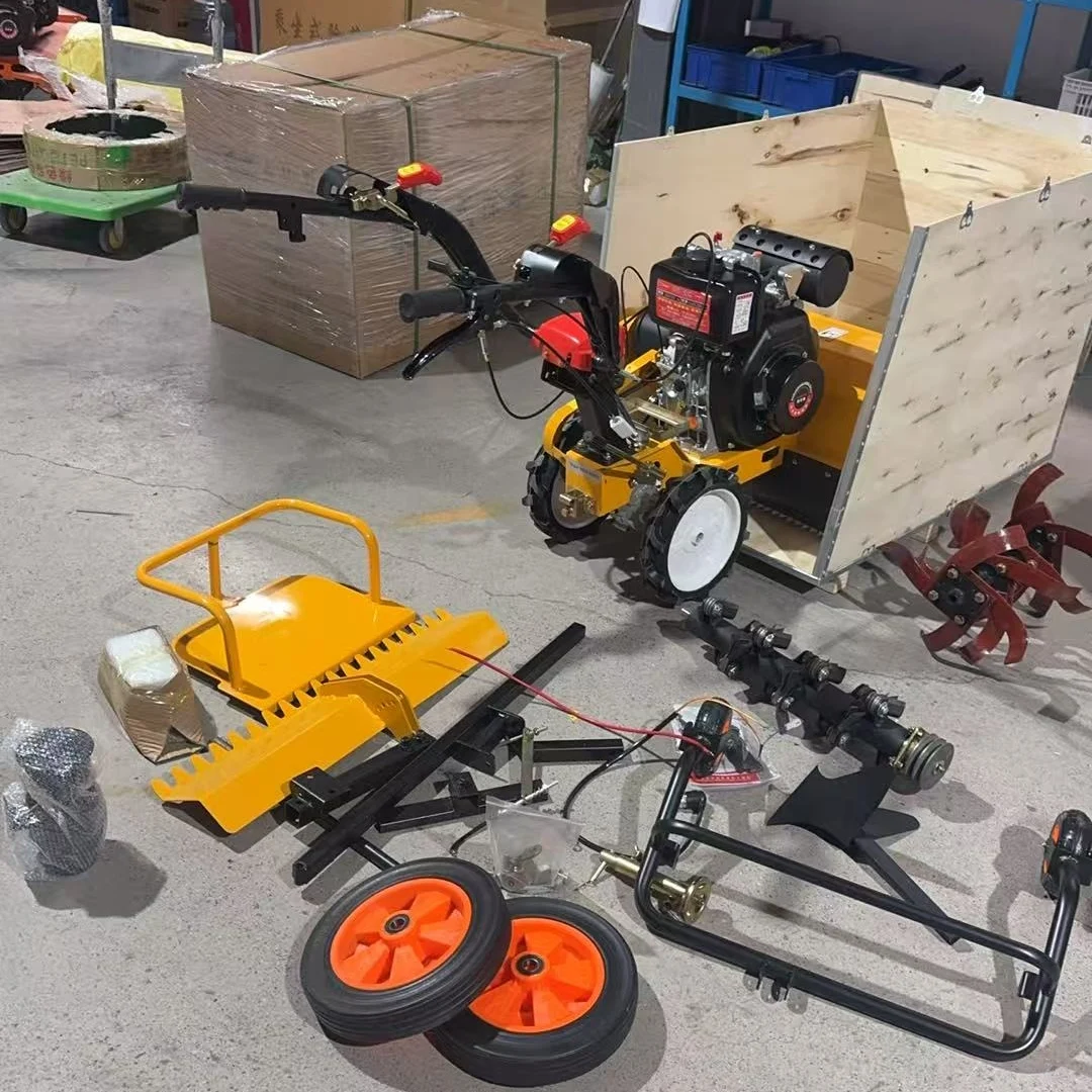 Portable Walk Behind Mini Tiller  Power Tiller Rotary Hoe and Cultivator for Narrow Row Weeding and Soil Loosening