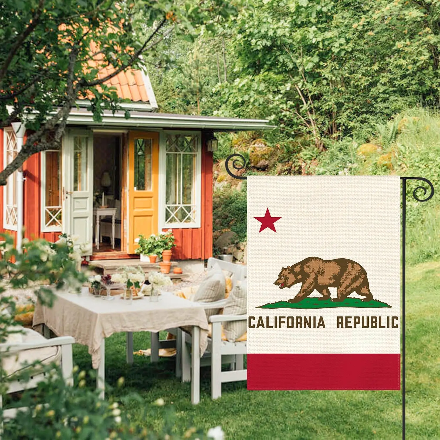 AVOIN colorlife California U.S. States Garden Flag 12x18 Inch Double Sided Outside, Patriotic Unity Local Yard Outdoor Flag