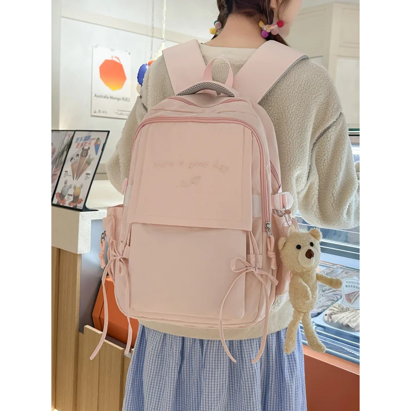 Women's Backpack2025New model of the year: simple and sweet, large-capacity computer backpack, lightweight multi-functional back