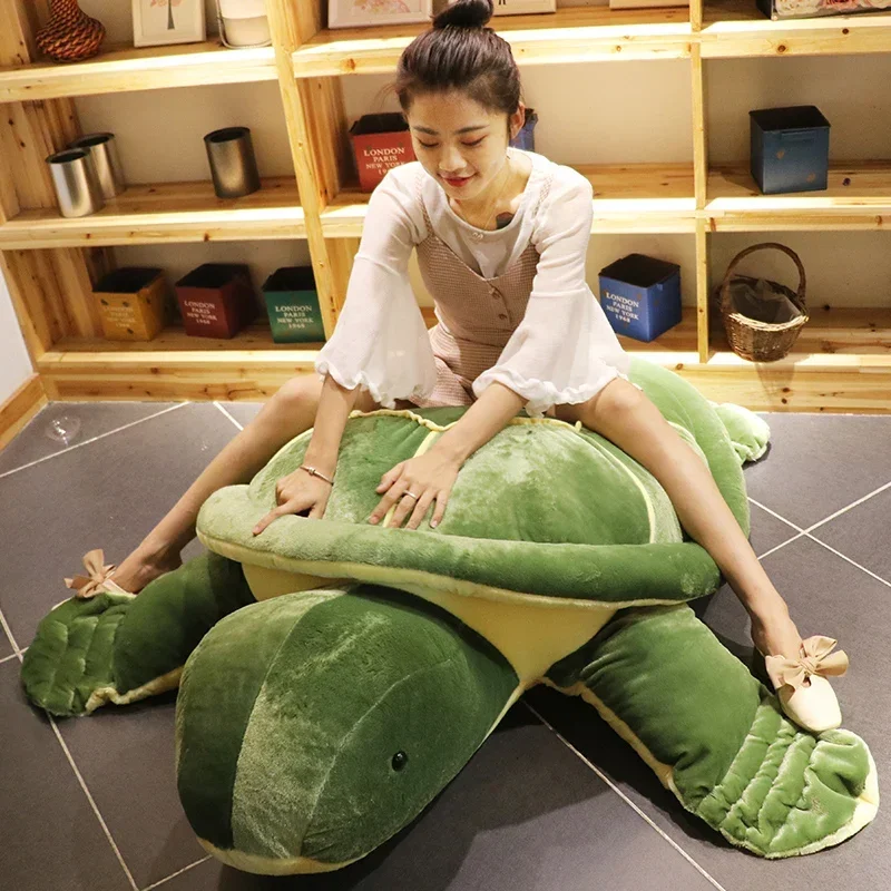 

150cm Arrogant Turtle Plush Toy Doll Soft Giant Animal Green Tortoise Sleeping Pillow Large Doll Birthday Gift Longevity turtle