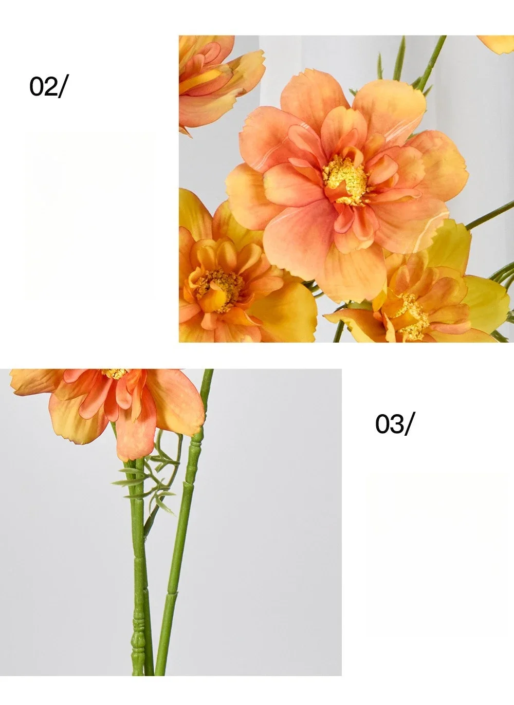 5 Stück Simulationsblumen aus Seide, weiße Coreopsises, Tischdekoration, künstliche Blumen, künstlicher Coreopsis-Zweig, Restaurantdekoration – Detail 7