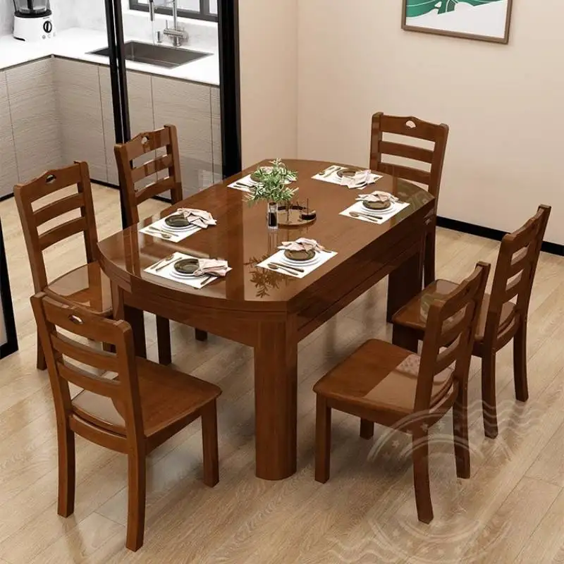 

Luxury Sets Wooden Dining Tables Wood Square Big Nordic Petite Dining Tables Extendable Center Mesas De Comedor Furniture