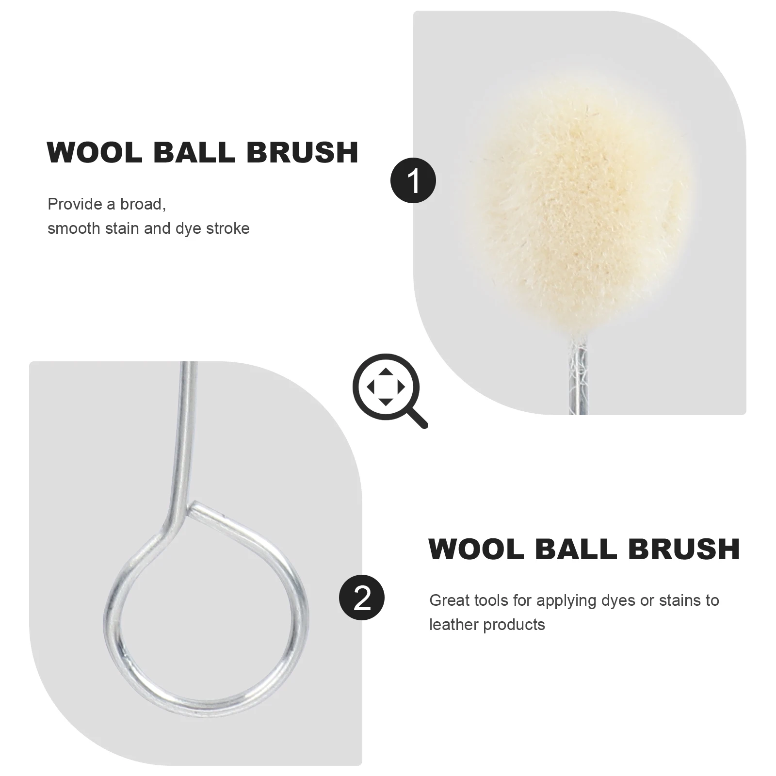 

60 Pcs Wool Ball Brush Sally Fabric Tint Handle Handles Dye Tool Daubers