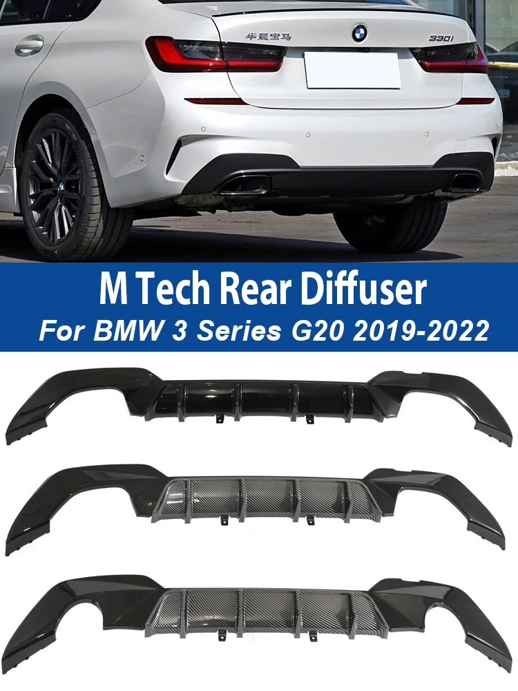 Image of Heckstoßstangen-Diffusor-Bodykit MP M340i Speed Style Diffusor Außenteile für BMW 3er G20 G21 2019–2022 M Tech M Sport