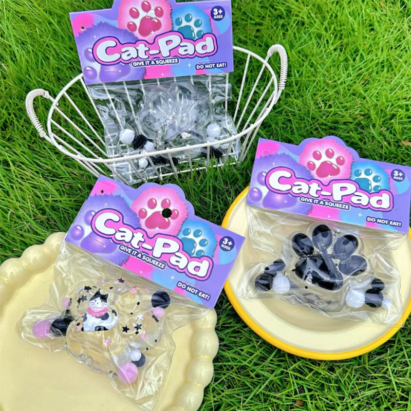 Transparent New Patch Cat Paw Decompression Toys Kawaii Cartoon Antistress Stress Relief Slow Rising Toys For Adult Kids Toys