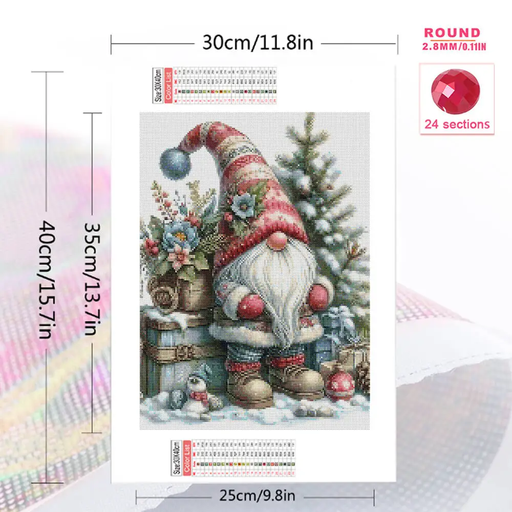 Evershine Portrait Diamond Embroidery Santa Claus Painting DIY Acrylic Craft Supplies Winter Diamond Mosaic Dwarf Holiday Gifts