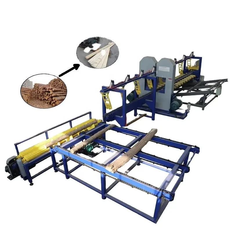 Forest Tree Processing Line Log Cutting Saw Vertical Type Twin Sawmill Machine