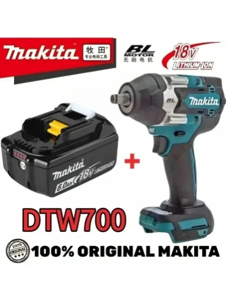 Makita DTW700 1000Nm Hochleistungs-Akku-Schlagschrauber 18V Bürstenlos mit Variabler Geschwindigkeit und Auto-Stopp-Funktion Elektrischer Schrauber mit Wiederaufladbarem Akku