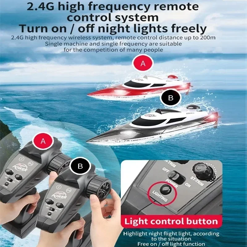 Hxj hj806b barcos de controle remoto de alta velocidade 35 km/h velocidade iates rolo meninos meninas brinquedos modelos de brinquedo de corrida rc lancha presente de água
