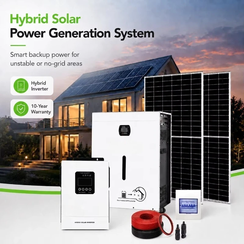 Complete ODM Hybrid off Grid Solar Energy System 5Kw 8KW 10Kw 12Kw  Controller 10 Years Warranty All in One Home Use