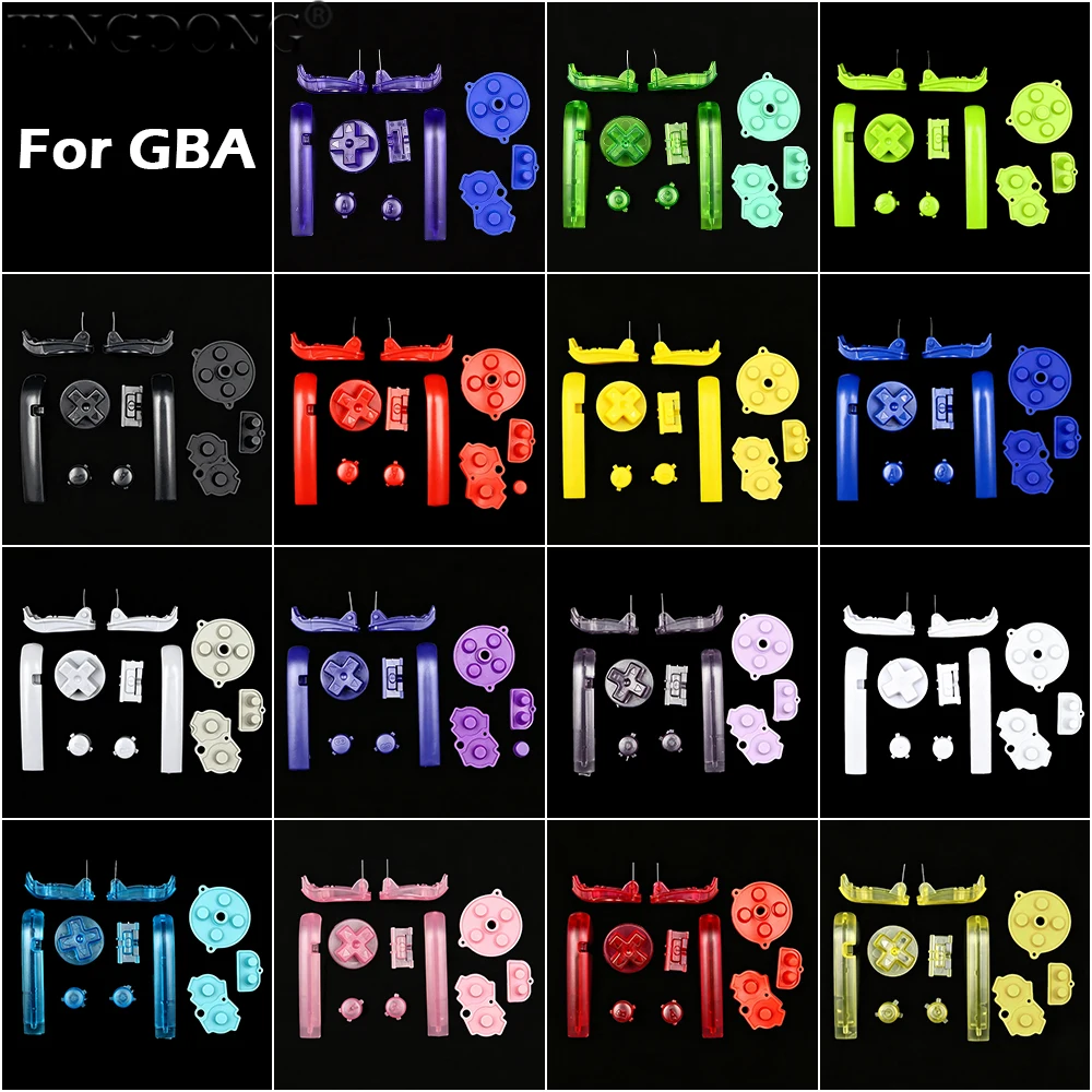 For GBA Replacement D Pads a B Power on off Full Set Button Conductive Rubber Keypads for Gaming Console