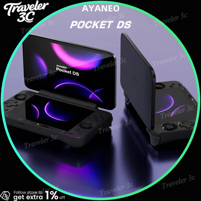

Ручная консоль Ayaneo Pocket Ds G3x Gen2, 7 дюймов, Oled, 165 часов, высокая скорость обновления для Android 13, раскладывающийся геймпад с двойным экраном