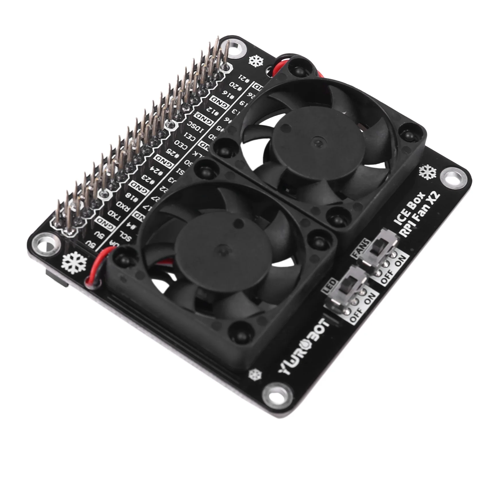 Voor Raspberry Pi 4 Model B Gpio Extenstion Board Koelventilator Met Led Light Dual Fan Module Voor Raspberry Pi 4b/3b +/3b