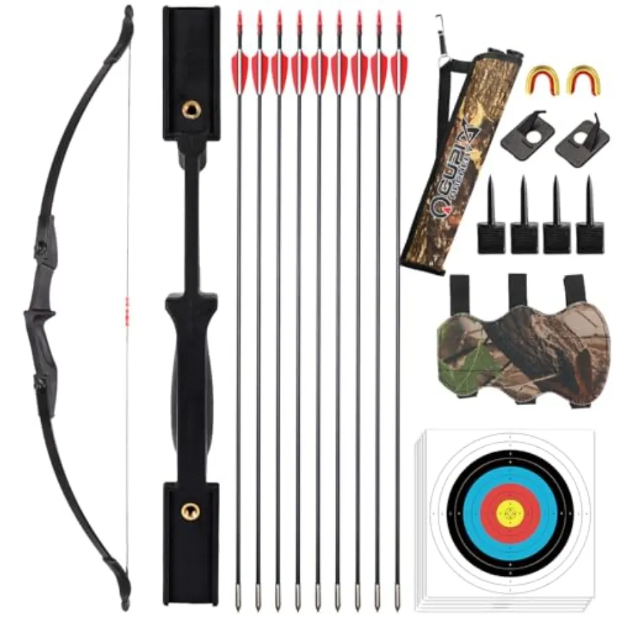 

Recurve Bows for Adults - Archery Takedown Bow and Arrow Set for Adults/Youth/Teens Beginners Target Practicing, Left Right Han