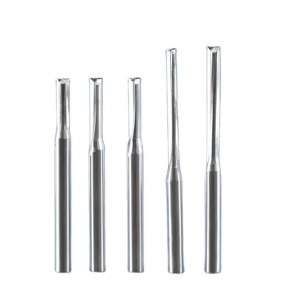 WeiTol-Mèches de toupie droites à double cannelure, outils de coupe CNC, tige de 3.175mm, 2 cannelures, 1 PC