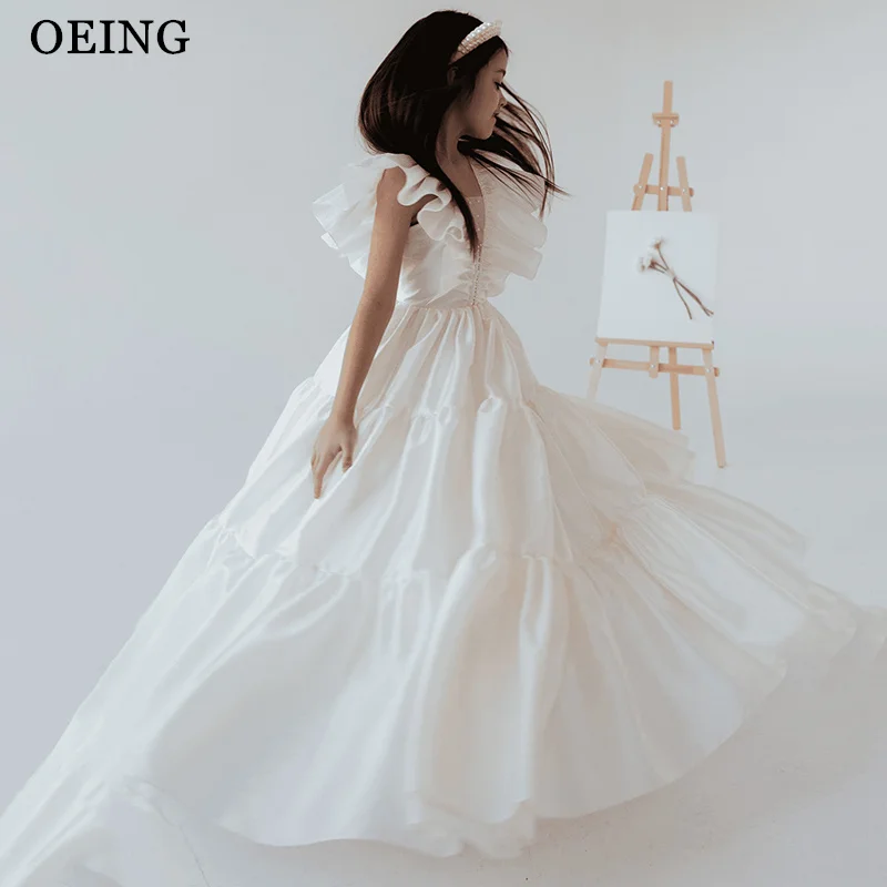 BOEING Einfache A-Linie Blumenmädchenkleider Drapiertes Maxi-Hochzeitskleid Geraffte Prinzessin Mädchen Geburtstagskleider Maßgeschneidert