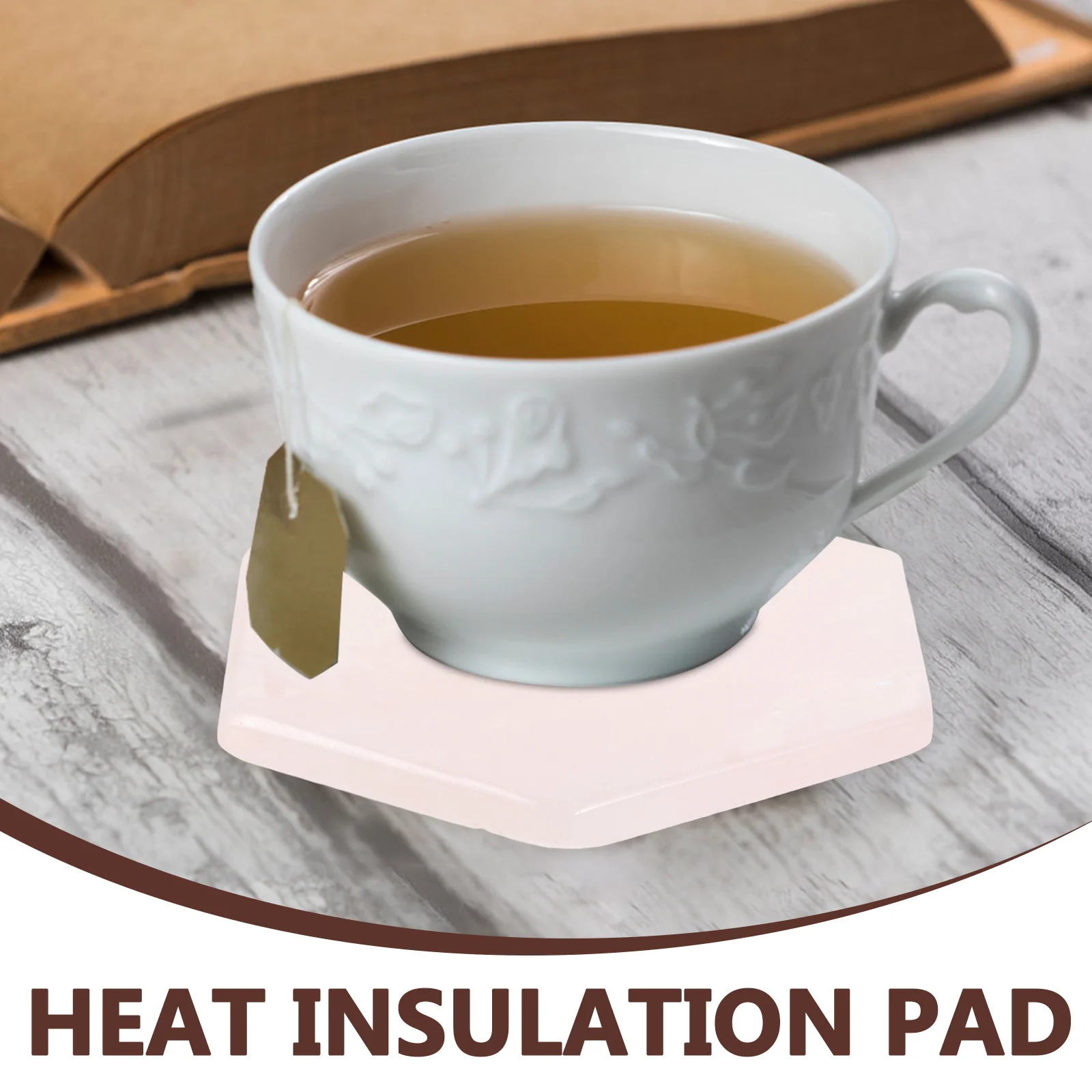 

Pink Quartz Coaster Marble Design Decorative Insulated Protective Coffee Cup Pad Non-Slip Table Mat