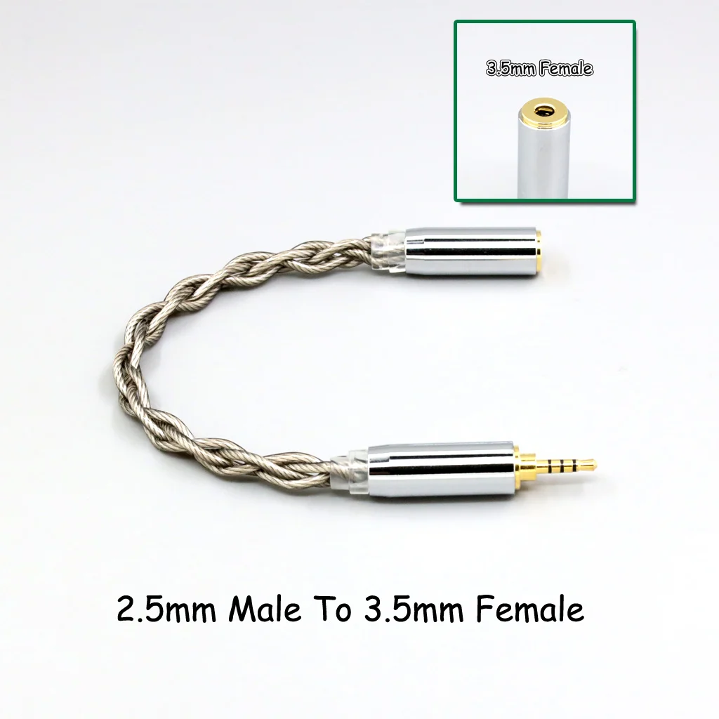 99 % reines Silber + Graphen versilbertes Schild-Kopfhörerkabel für 4,4 mm, 3,5 mm, 2,5 mm XLR 6,35 mm Stecker auf Buchse, Adapter-Konverter – Detail 25