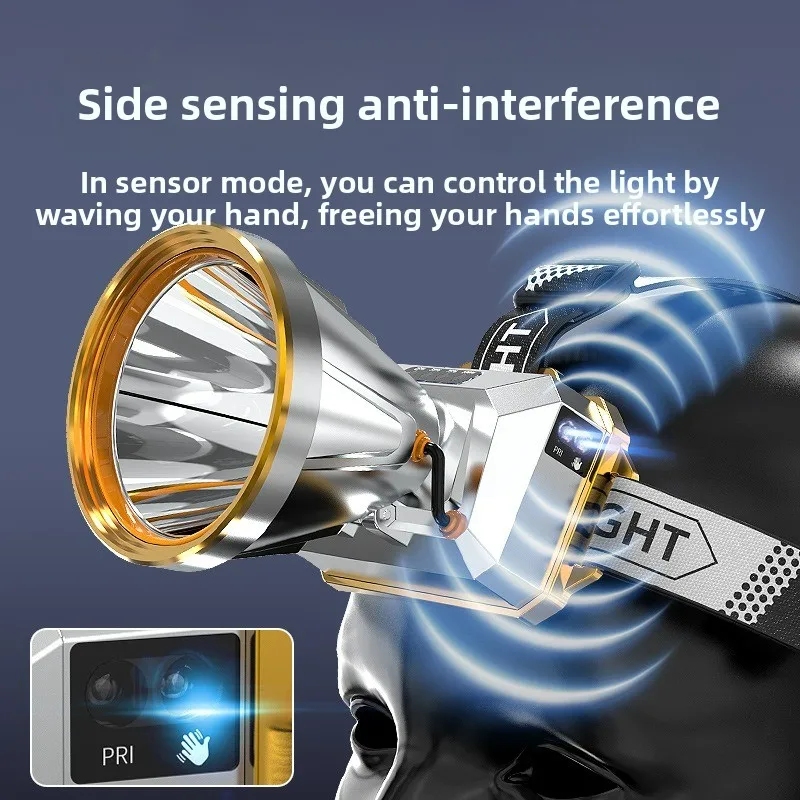 كشافات أمامية ذكية عالية السطوع للاستخدام الخارجي مع تصميم عدسة مركزة، تدعم الإخراج المثبت على الرأس، والإضاءة المحمولة