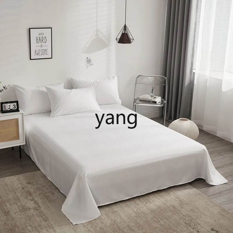 LMM cotton satin bed sheet quilt cover hotel bed and breakfast white mattress bed cover