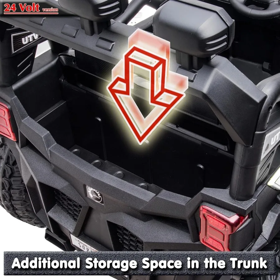 ألعاب ركوب 24 فولت 7 أمبير للأطفال الكبار مع بطارية تحكم عن بعد تعمل بالطاقة 4 × 4 مركبة كهربية للأطفال UTV، عجلة إطارات EVA #6