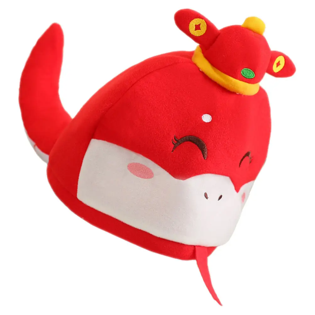 

Китайская шапка-змея, приносящая удачу, в милом мультяшном стиле, для косплея на Хэллоуин, аксессуар для вечеринки, головной убор-змея на Хэллоуин