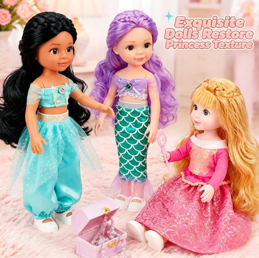 1Pc Soft Vinyl Princess Doll Gift Box with Outfits, cute dress-up figure, gentle pretend play birthday & holiday gift for girls