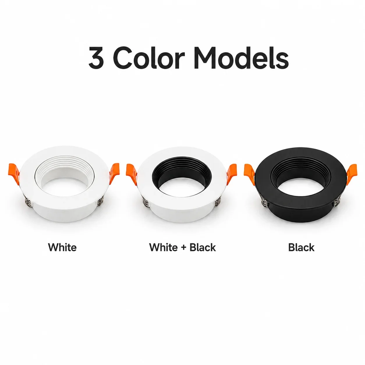 JOYINLED Round Recessed Downlight Frame GU10 MR16 LED Spotlight Mounting Fixture Lamp Holder Socket White Black Ceiling Fitting