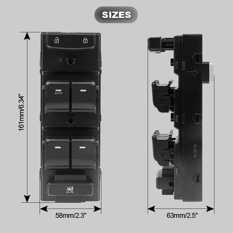 

Power Window Main Switch Driver Door Left 93570-C1000 For Hyundai Sonata 2015 2016 2017 2018 2019 Replacement Accessories 1pc
